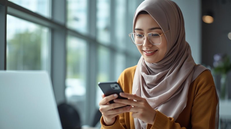 Nasabah Bank Sinarmas sedang membuka tabungan tanpa setoran awal dan mengaktifkan deposito online melalui aplikasi SimobiPlus di smartphone.