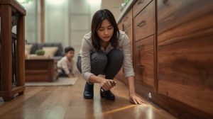 Memeriksa kondisi kusen kayu sebagai salah satu cara menghemat biaya perawatan rumah dari ancaman hama rayap.
